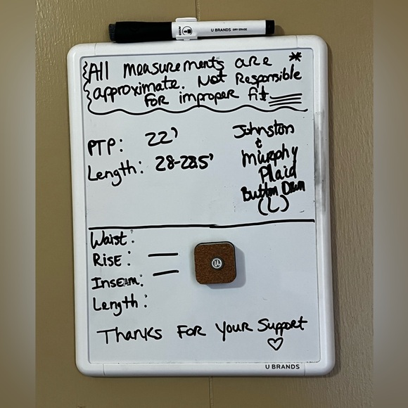 Johnston & Murphy Plaid Button Down Shirt Size L Holiday Occasion Casual Office - Picture 9 of 9